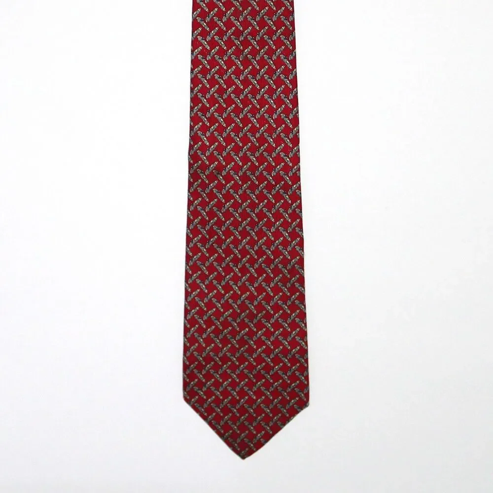 Lauren Ralph Lauren Necktie red Race Cars 100% silk USA LRL